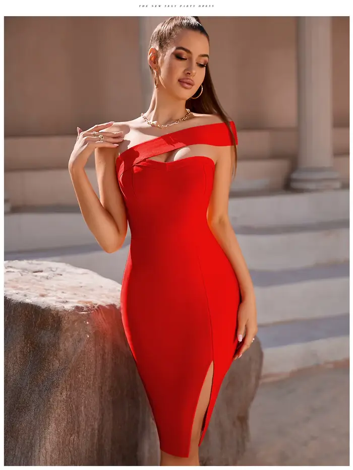 Robe de Soirée Élégante à Bandes pour Femme