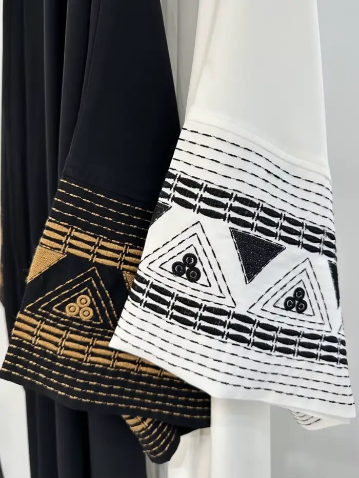 Abaya kalenmos polyester brodé pour femmes décontractée et élégante pour Ramadan et Aïd occasions spéciales