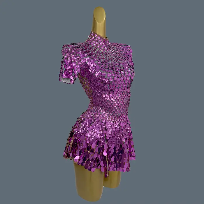Paillettes scintillantes robe latine vêtements de scène célébrer anniversaire bal