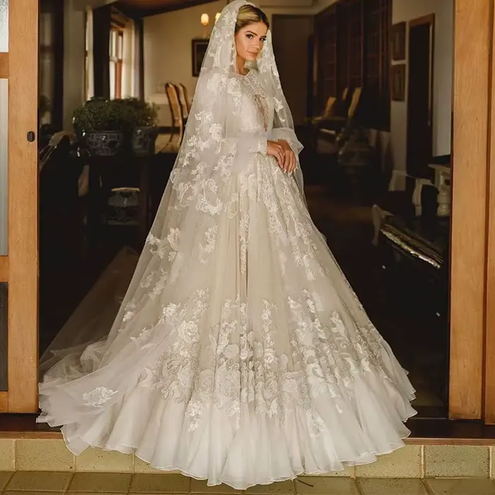 Robes de mariée en dentelle ivoire pour la mariée, appliques de luxe, patients bohèmes, princesse, q