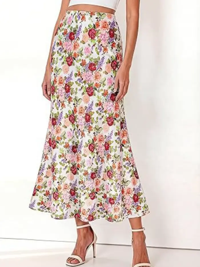 Robe midi polyester style bohème imprimé floral femme printemps été décontractée élégante occassions multiples