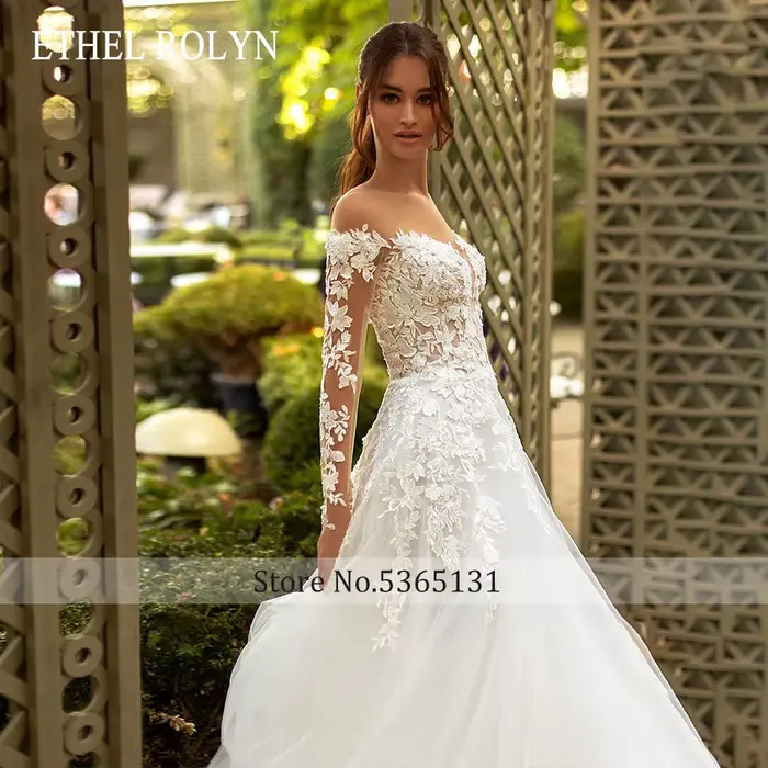 ETHEL ROLYN robe de mariée trapèze glamour chérie à manches longues