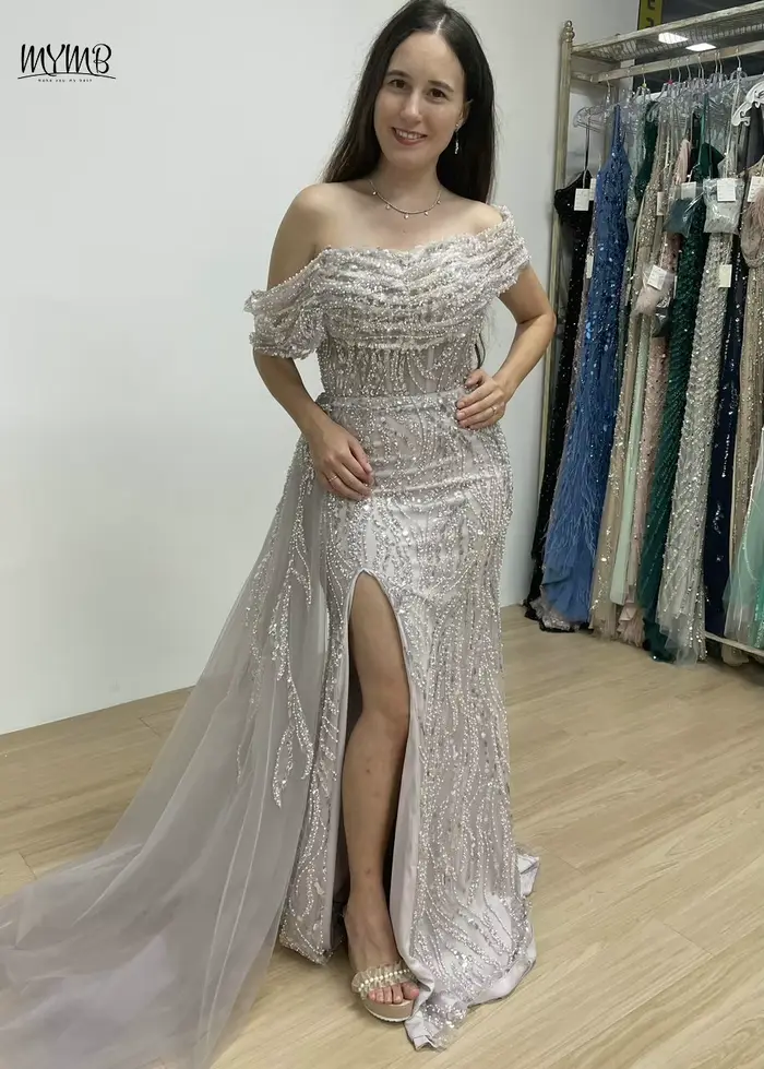 Robes de soirée sirène à fente haute pour femmes