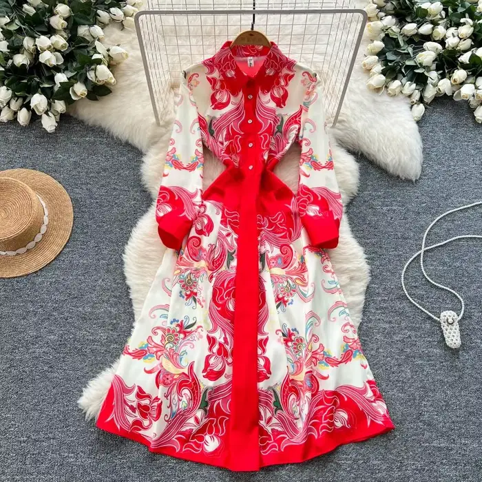 Robe de soirée haut de gamme, élégante, Style Court européen, longue, imprimée, amincissante, nouvea