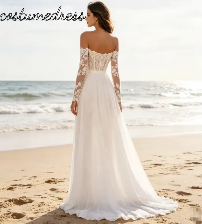 Robe de mariée combinaison bohème pour fuite de mariage 2026