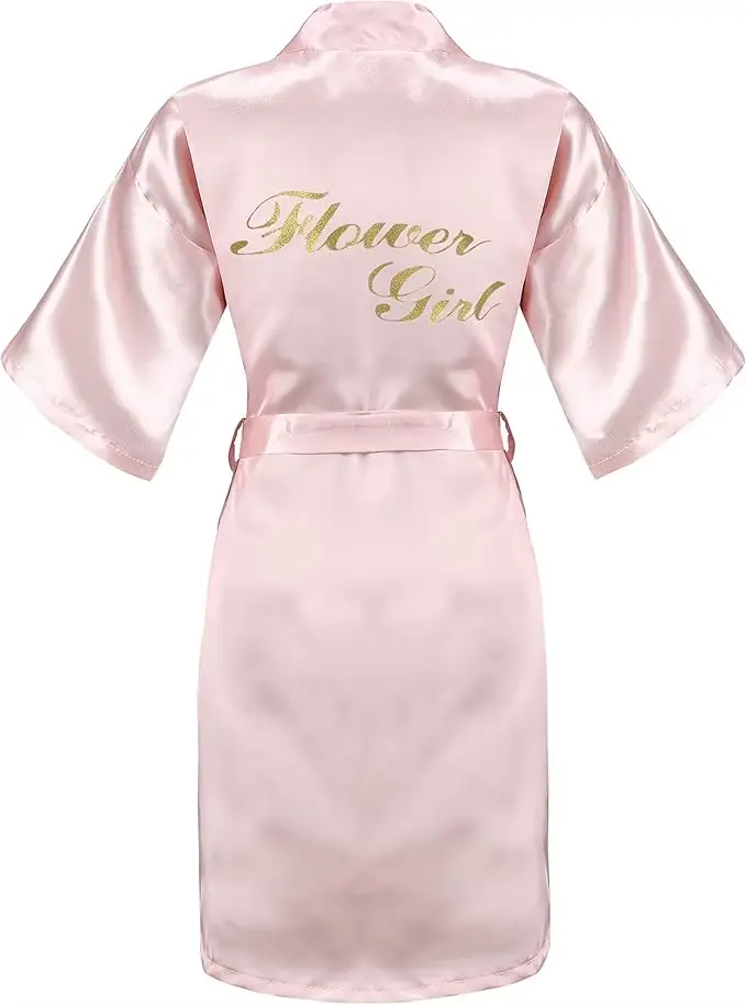 Robes en Satin soyeux pour filles, pour mariage, fête de mariée, Robe de demoiselle d'honneur avec p