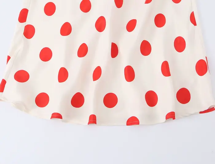 Robe longue à pois pour femme