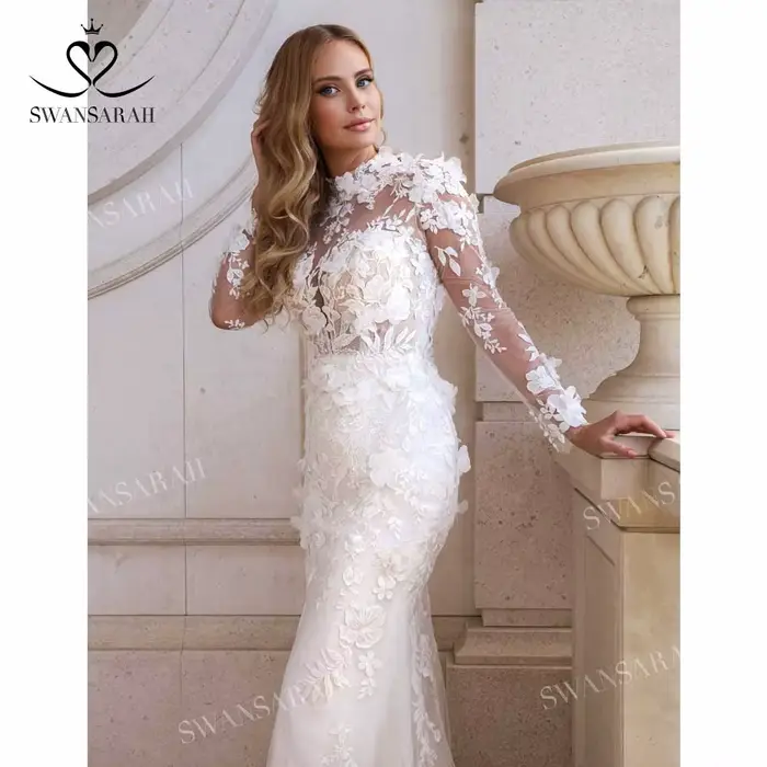 Robe De mariée sirène à manches longues
