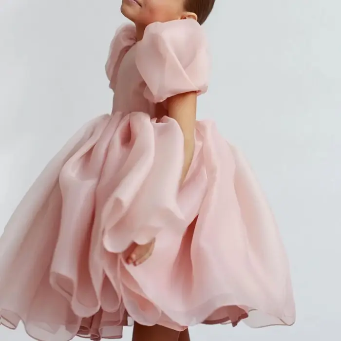 Robe blanche à fleurs pour filles