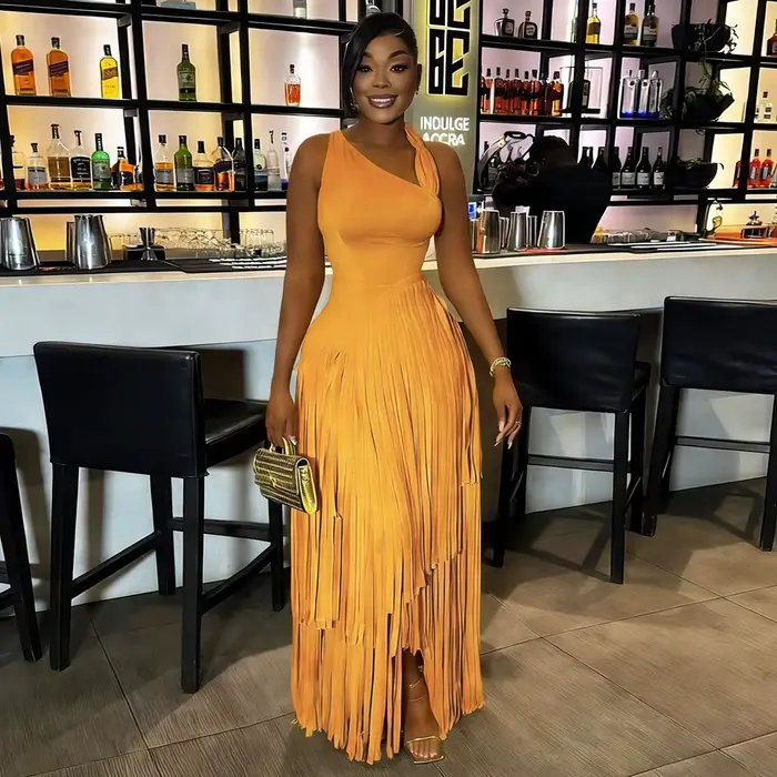 Nouvelle Robe Africaine Sexy à Franges pour Femme