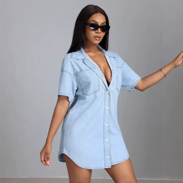 Robe Courte en Jean pour Femme