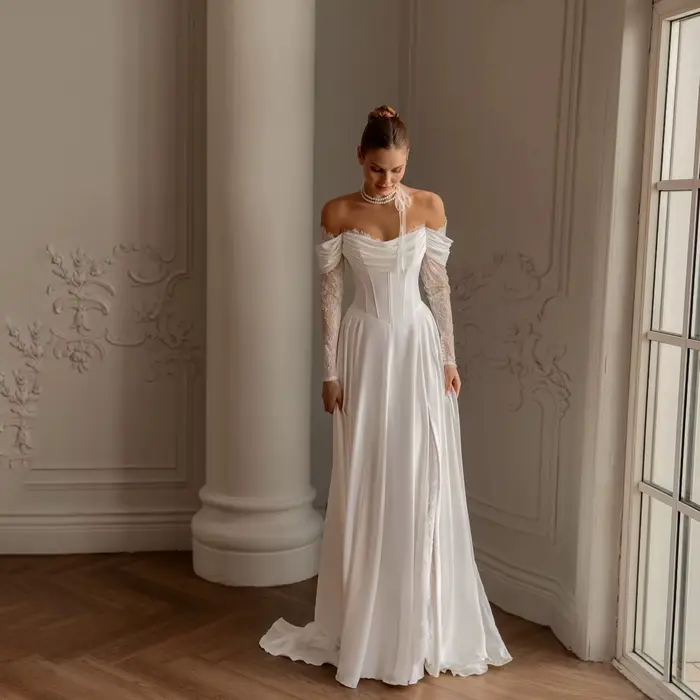 Robe de mariée vintage MCDV en mousseline de soie