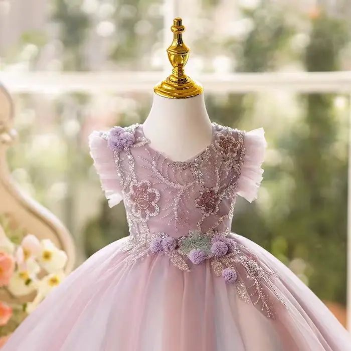 Jill Wish J481 Robe à fleurs lilas pour filles