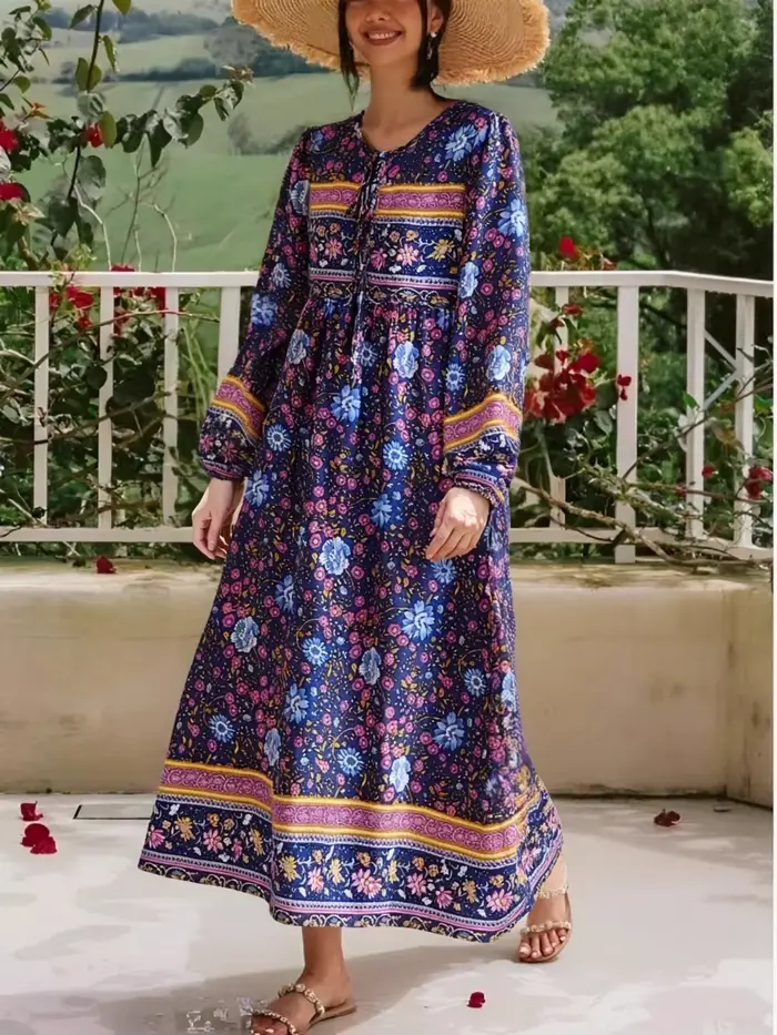 Robe Vintage Chic à Manches sulfpour Femme