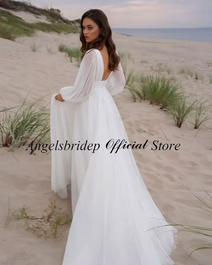 Robe de Mariée en Tulle à Manches sulf