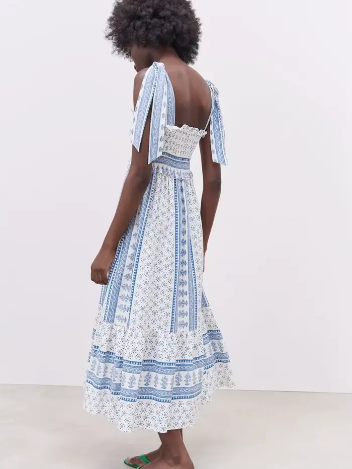 Robe de soirée décontractée plissée à dos ouvert pour femme