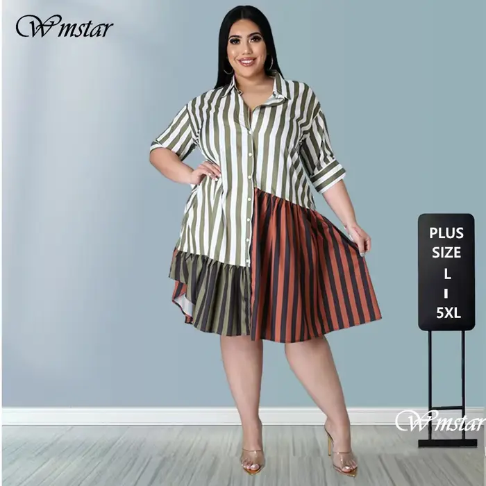 Robe patchwork à rayures pour femmes