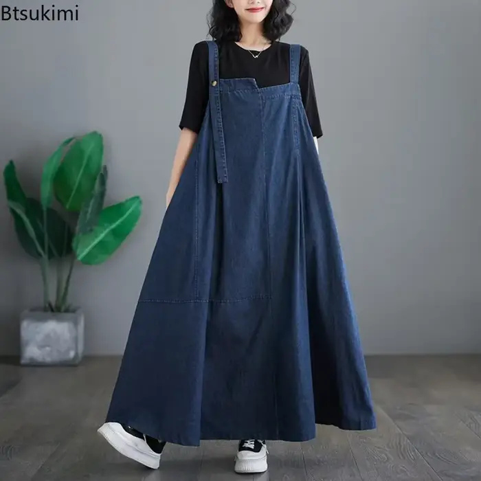 Robe longue à bretelles pour femme grande taille