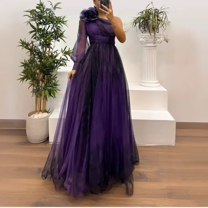 Robe de mariée sexy ample épaules dénudées imprimée pour femmes occasions spéciales soirée gala bal de fin d'année