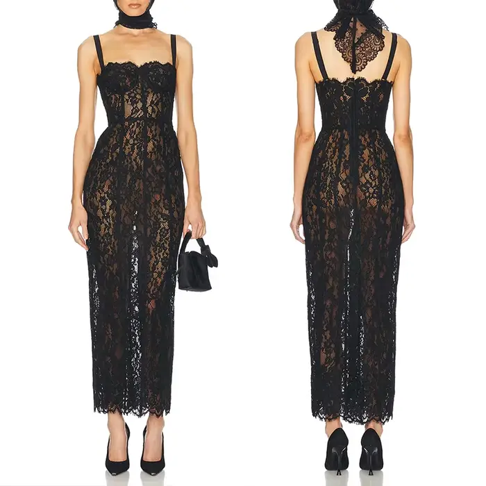 Robe de Cocktail en dentelle pour femmes