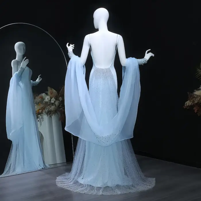 Sharon Said – robe de soirée sirène bleue de dubaï