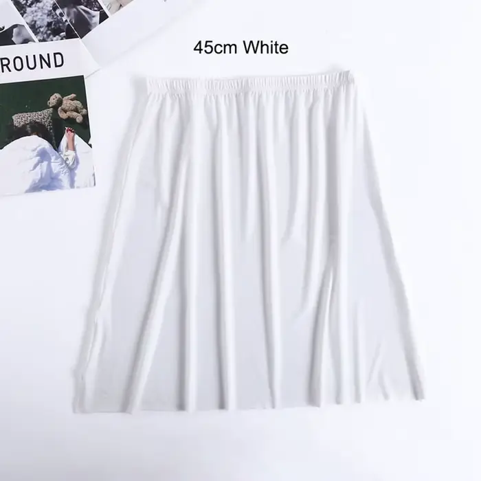 Jupon coloré pour fille, sous-robe de sécurité en soie glacée, longue et mi-longue