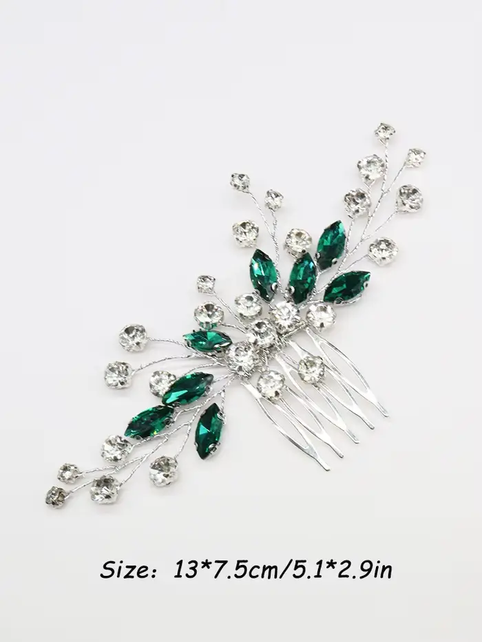 Peigne à cheveux de mariage vert bohème, bijoux de cheveux en biscuits, fleur de patients, pièce de