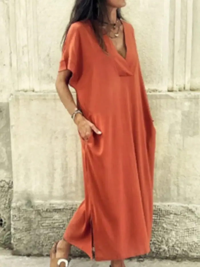 Robe longue décontractée en coton et rayonne style kaftan pour femmes occasions estivales plages et soirées