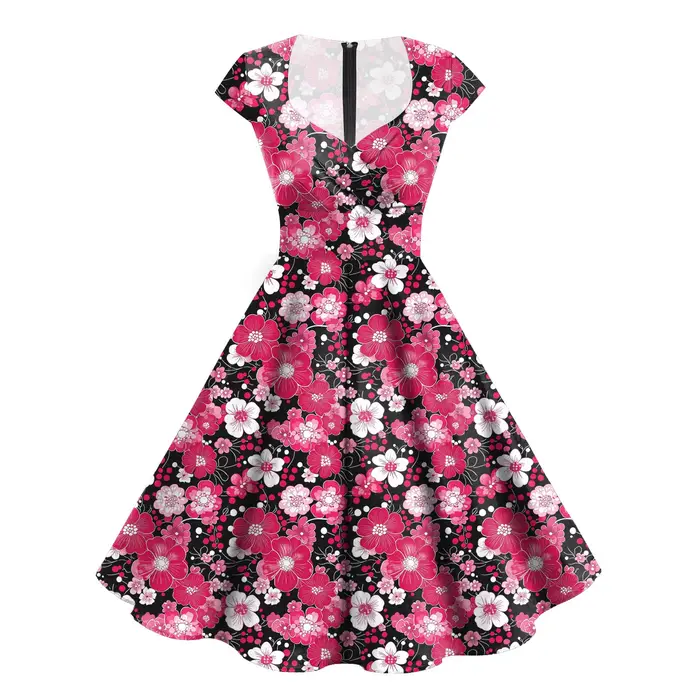 Robe Swing rétro pour femmes, décontractée, élégante, idéale pour bal, soirées à thème, cocktails et occasions spéciales