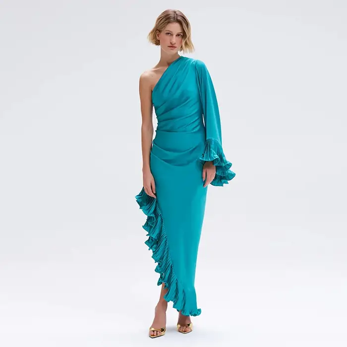 Mini robe de soirée en velours perlé pour femme