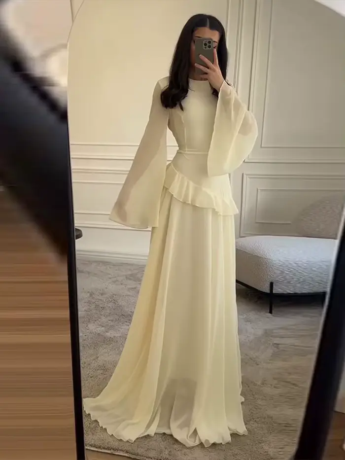 Robe longue à volants pour femmes