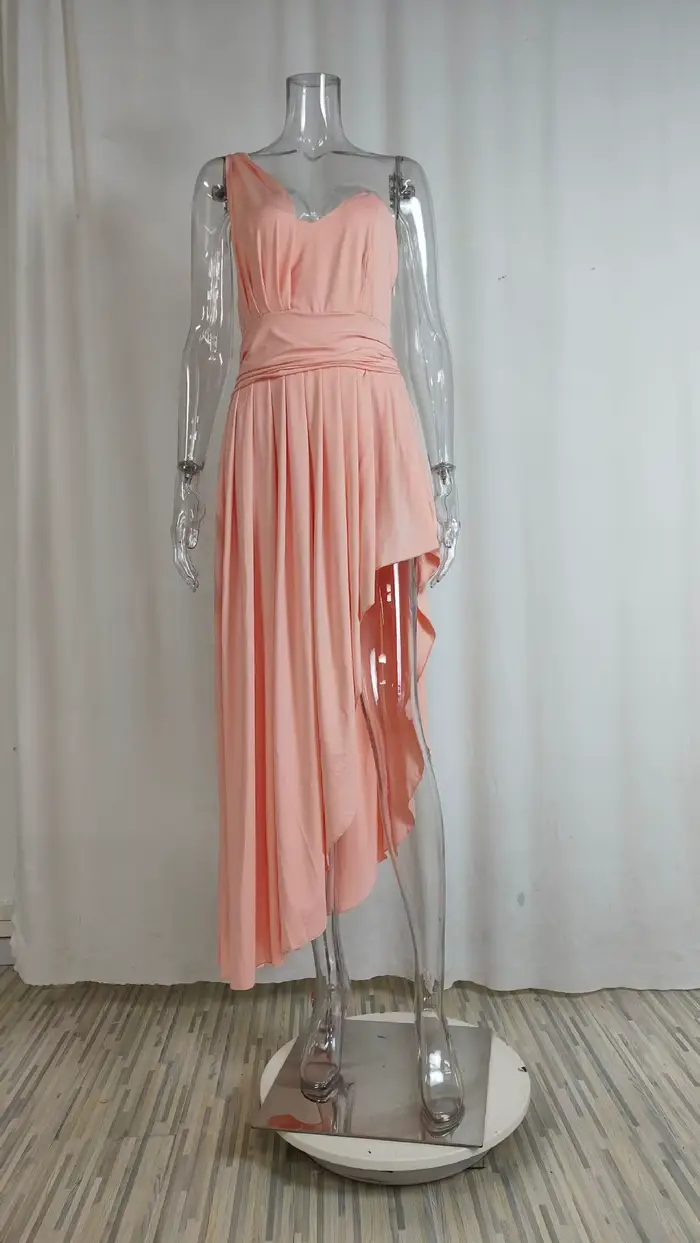 Robe de soirée élégante et sexy pour femmes en polyester rouge, pour cocktail, fête chic, gala, remise de diplôme, occasions formelles de luxe