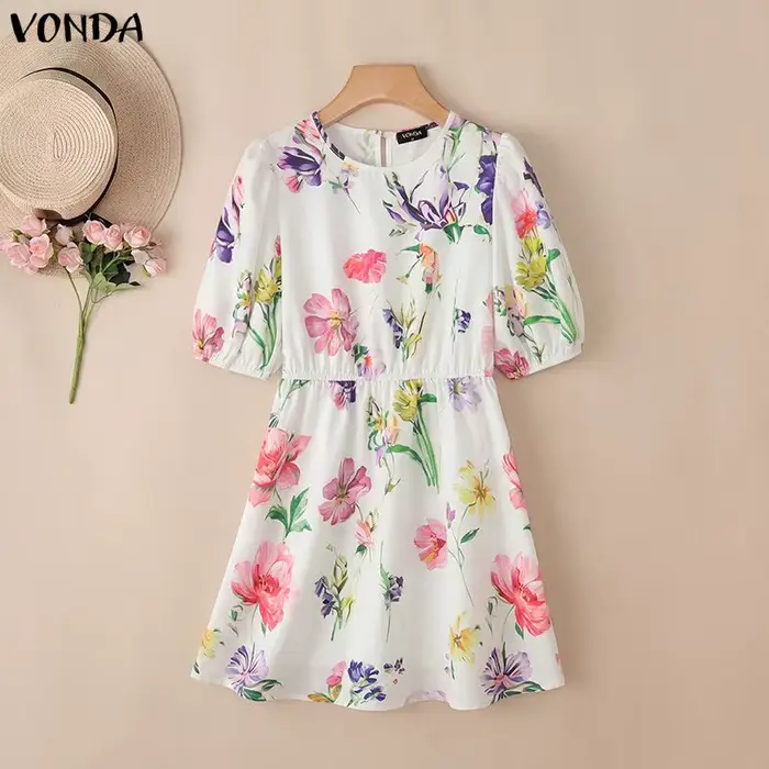 VONDA – Robe bohème à imprimé floral pour femmes