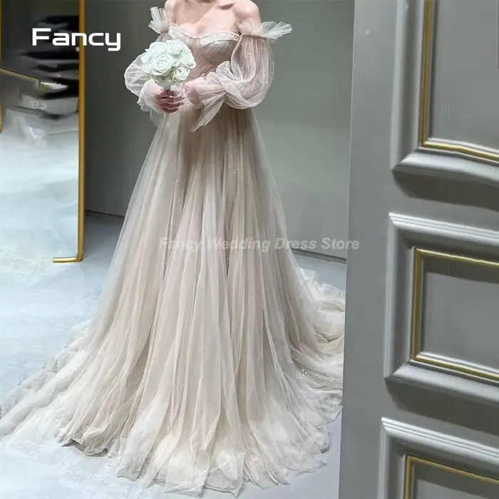 Robe de Mariée Brillante en Tulle Doux