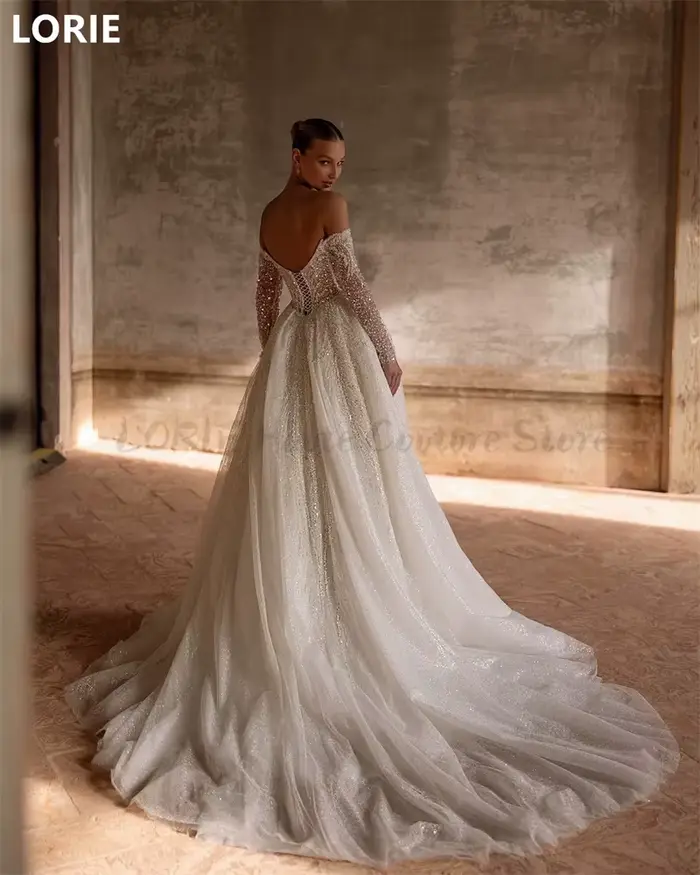 Robe de Mariée Sexy en Dentelle Brillante