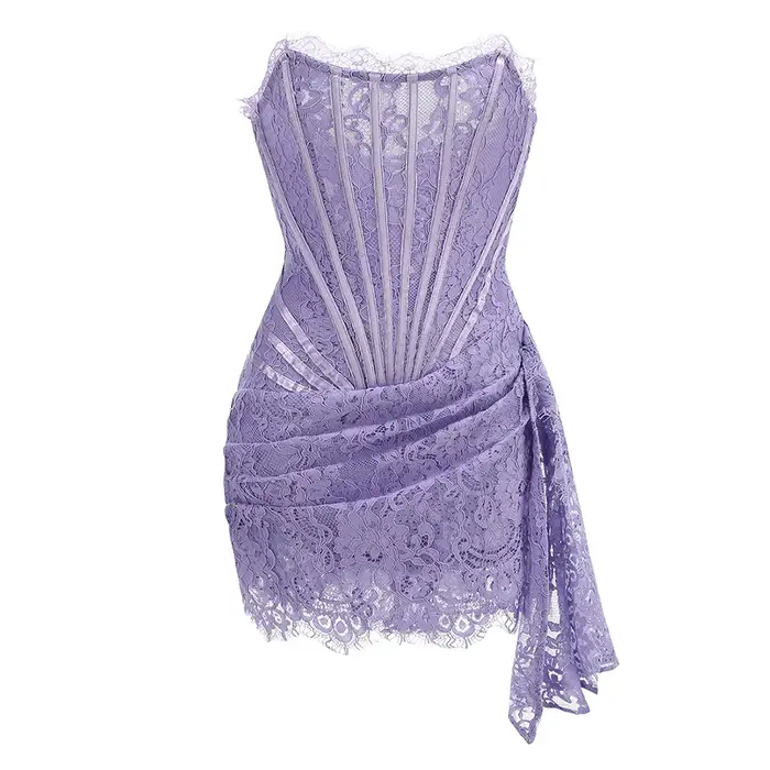 Robe de Soirée en Dentelle sans Bretelles pour Femme
