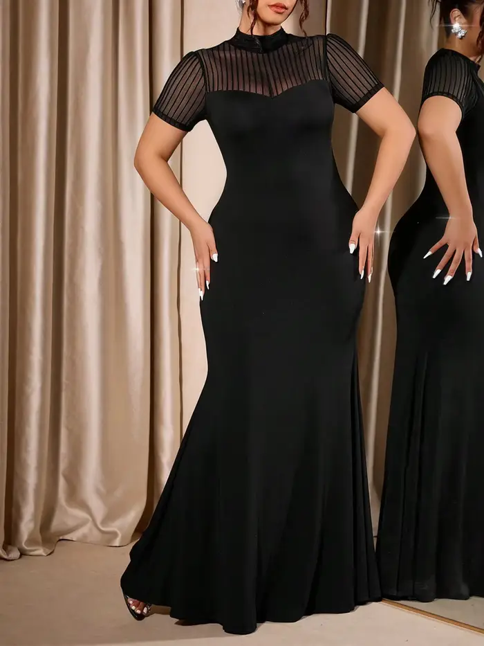 Robe de soirée en maille grande taille pour femme