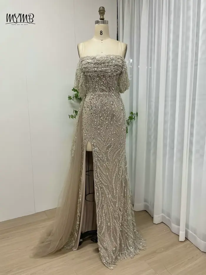 Robes de soirée sirène à fente haute pour femmes