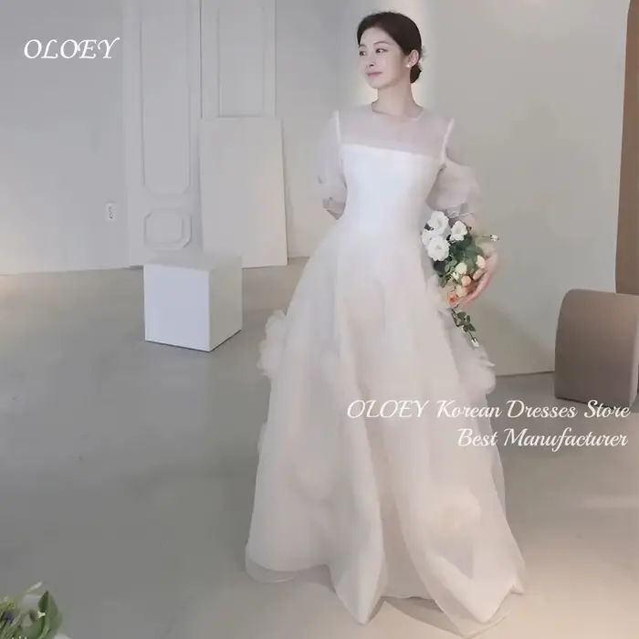 OLOEY Robe de mariée coréenne de rêve en ivoire