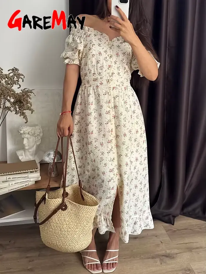 Élégante Robe Longue Décontractée Blanche en Coton 100% pour Femme