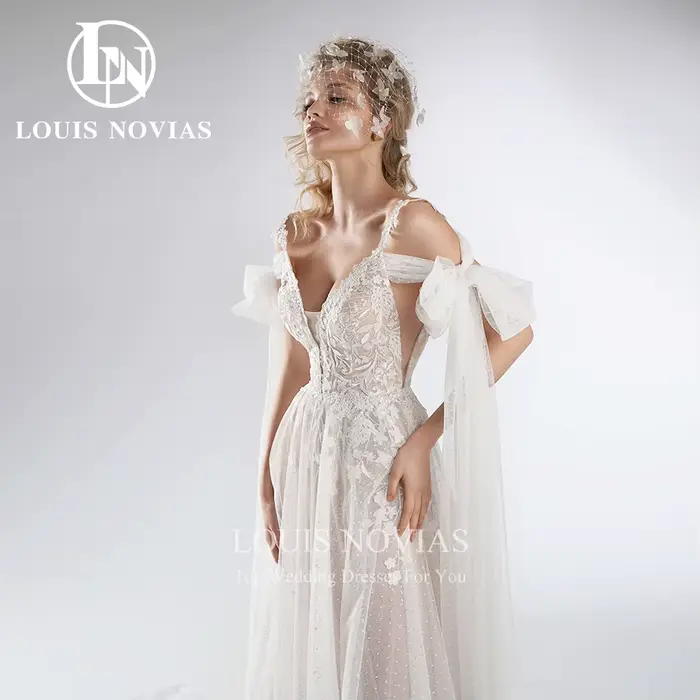 Robe de mariée en dentelle style bohème élégante avec bretelles spaghetti pour femmes enceintes occasions de mariage soirées de gala