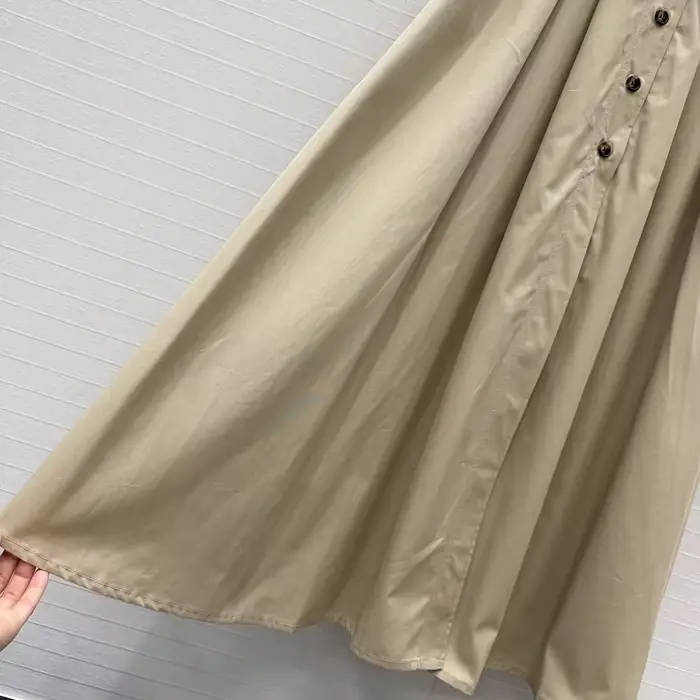 Nouvelle Robe Longue Élégante Kaki pour Femme