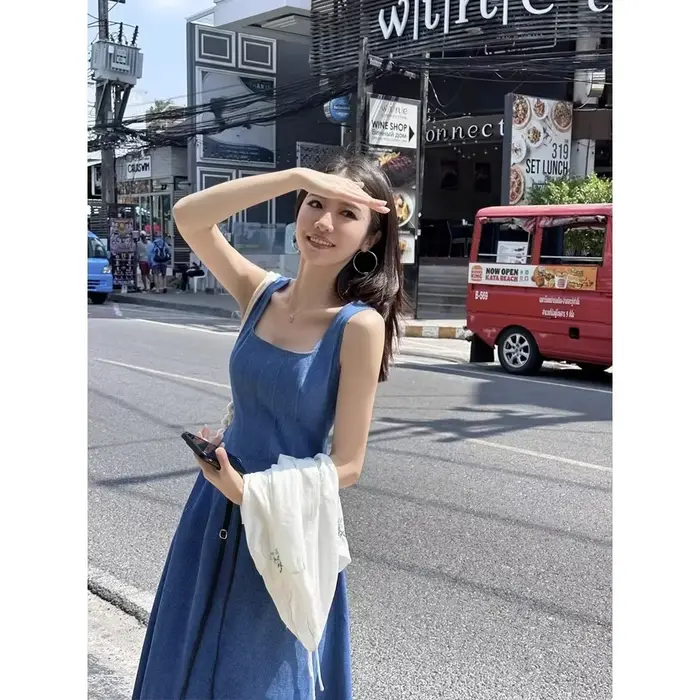 Robe en jean style français pour femme
