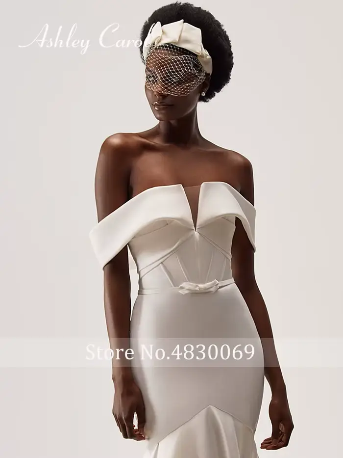 Ashley Carol robes De mariée sirène pour les femmes Sexy épaules nues