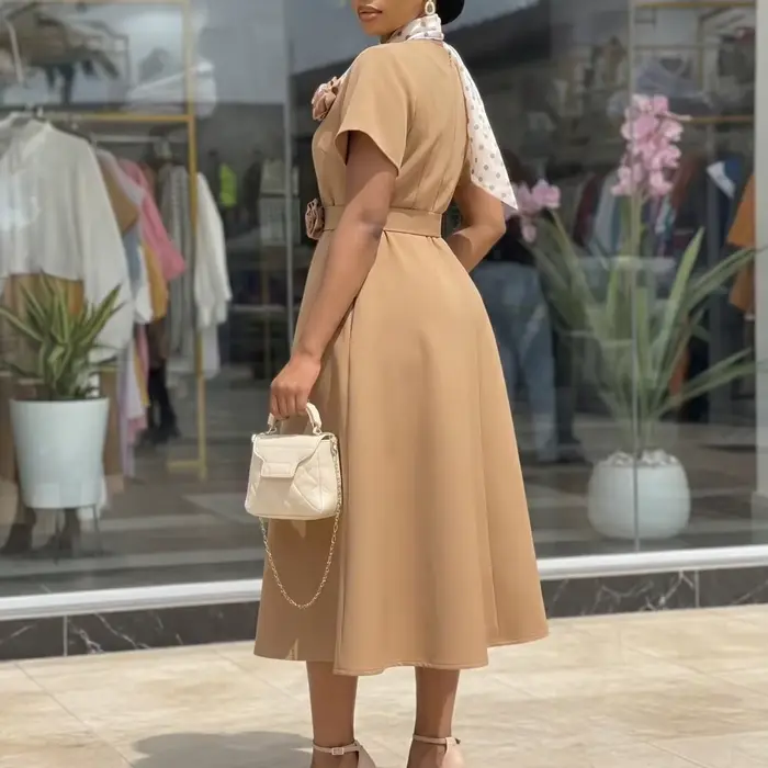 Robe plissée élégante pour femme