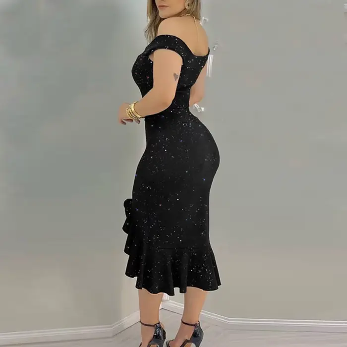 Robe de soirée à volants à sequins pour femmes robes élégantes robes de mascarade robes de cocktail pour femmes soirée glamour
