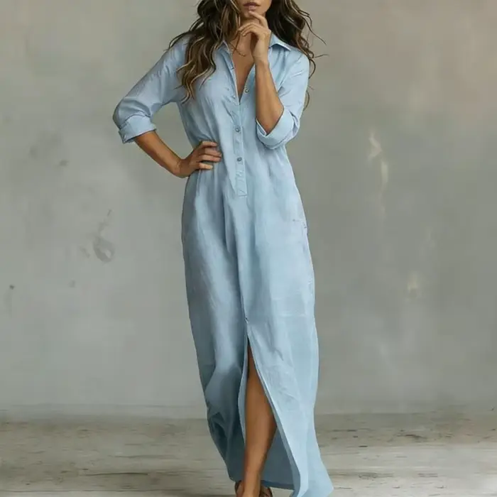 Robe Bohème Décontractée Polyester Longueur au Sol Femme Occasions Spéciales Blanc Bleu Brun Kaki Rose Noir Vert