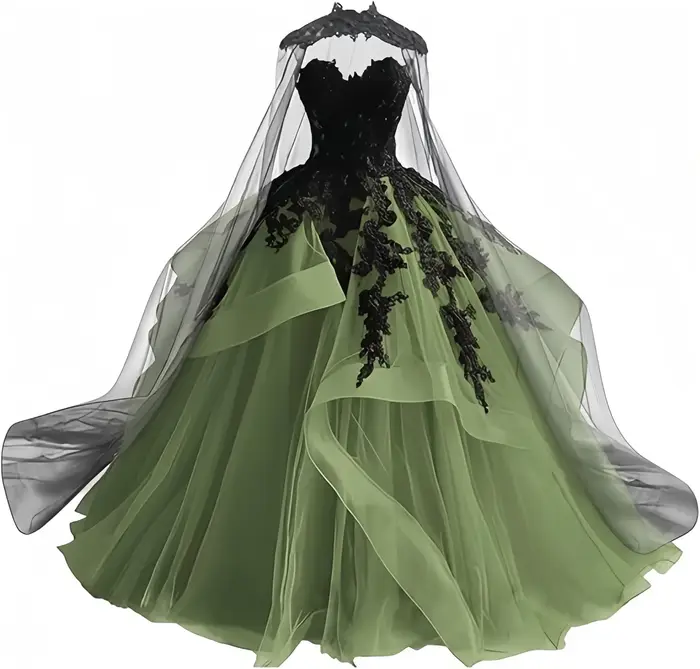 Robe de mariée gothique victorienne en tulle avec cape et soutien-gorge intégré pour femmes enceintes et occasions spéciales