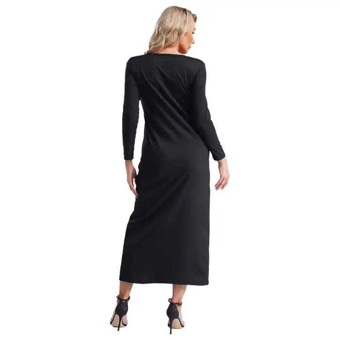 Robe abaya en coton polyester pour femmes élégante et confortable pour prière et occasions spéciales