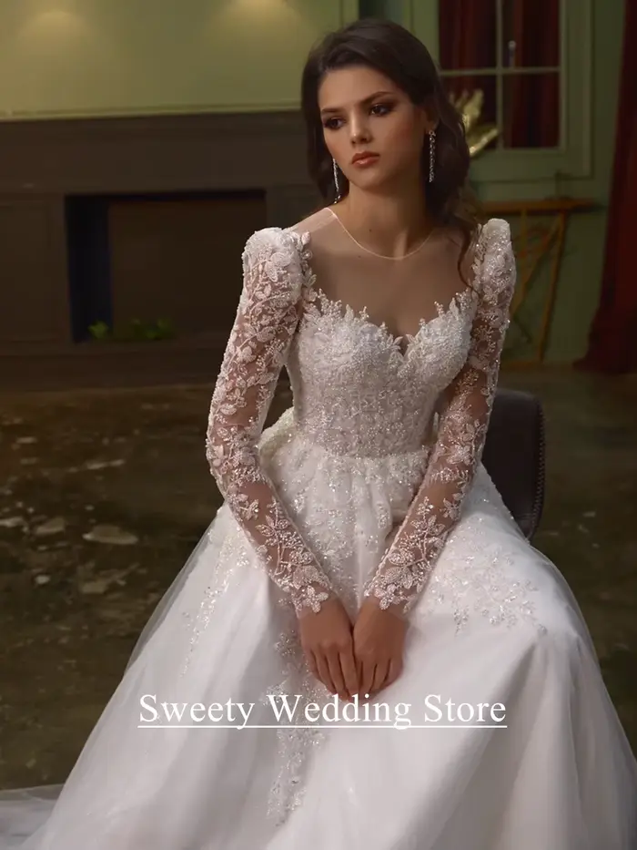 Robe de mariée scintillante pour femmes